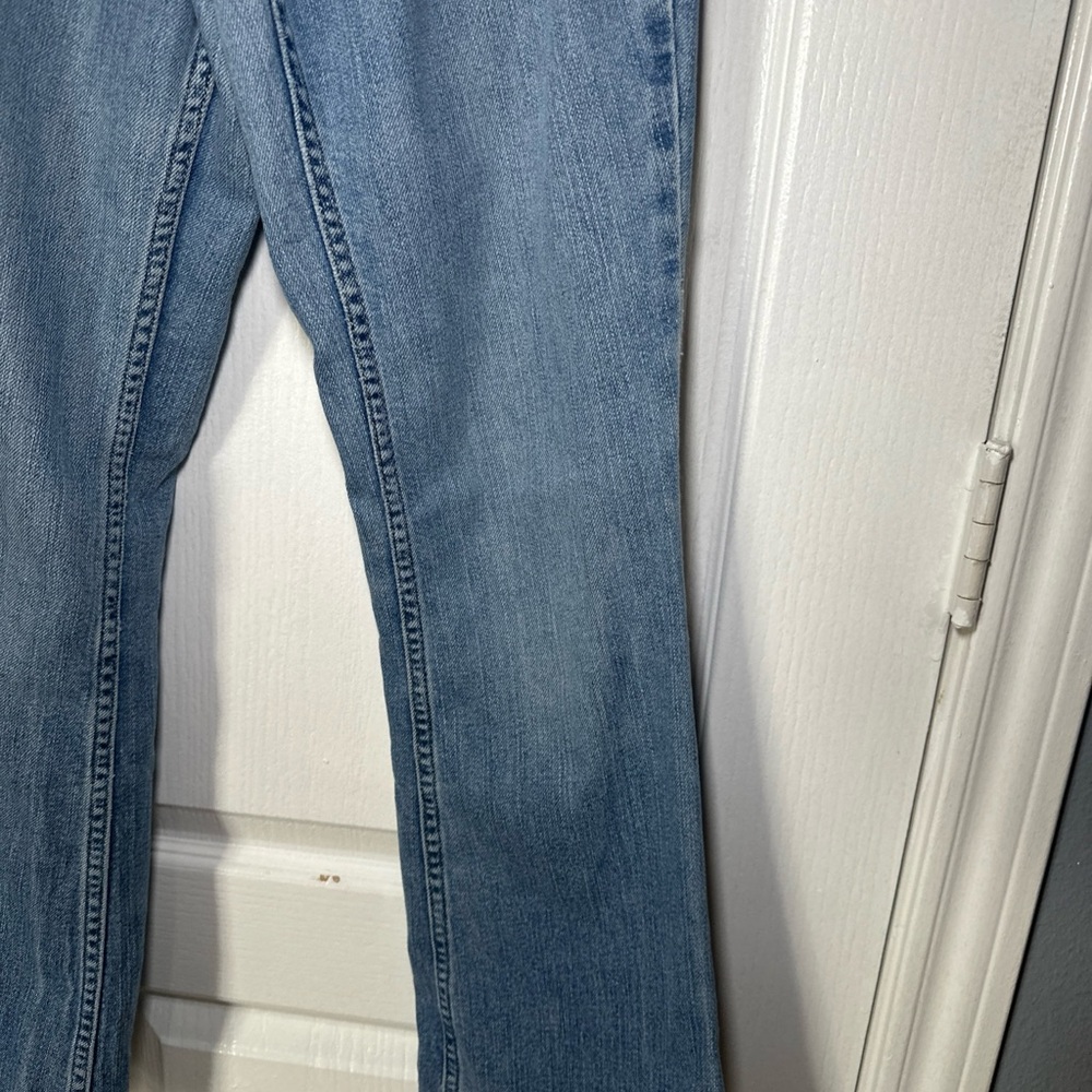 American Eagle Women’s Y2K Strech Skinny Flare Jeans Size 2 Petite Color Blue - Picture 4 of 15